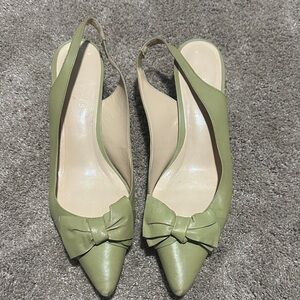 Elegant Green Slingback Heels